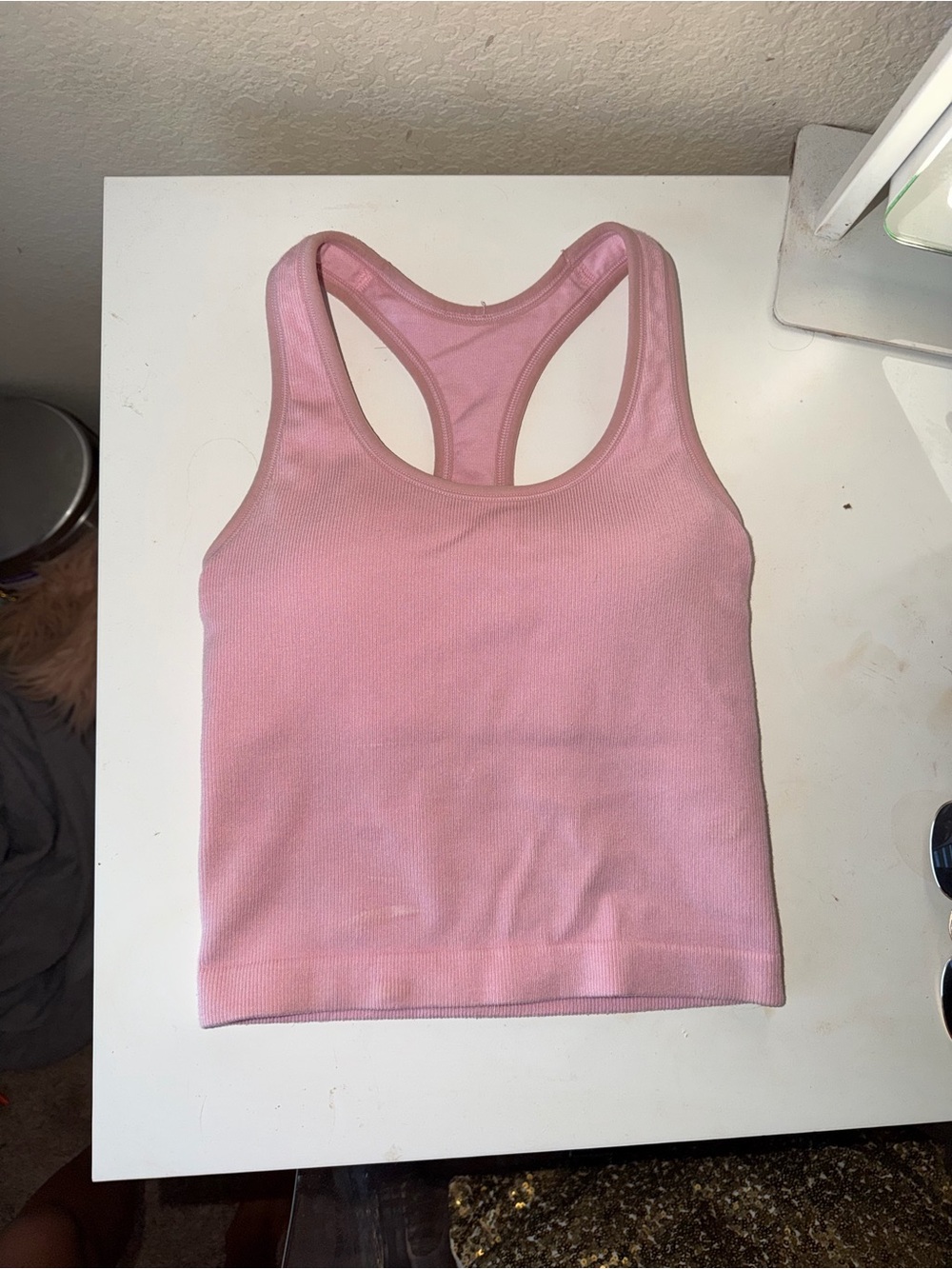 Target Pink Ribbed Racerback Tank